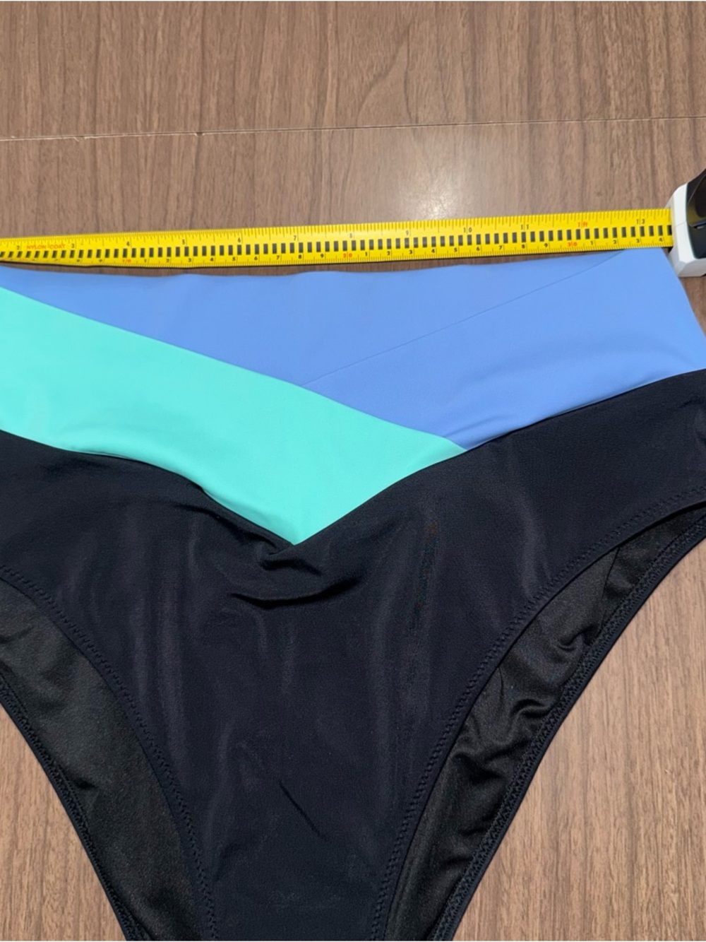 Victoria's Secret PINK XL V Crossover Waist Bikini Bottom Black Black Green Swim - Picture 7 of 9